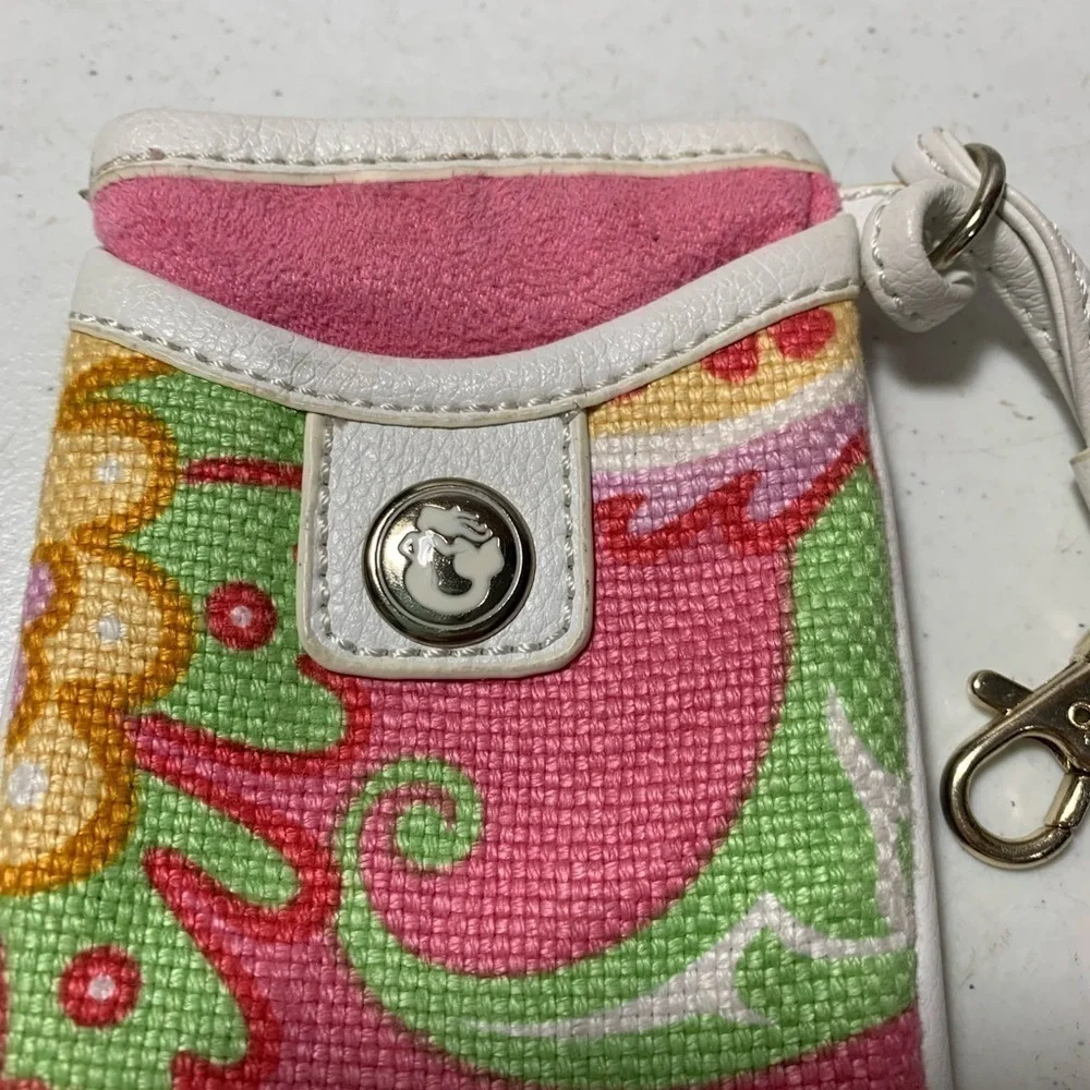 Spartina 449 womens Linen and Leather Cell Phone Case floral pink